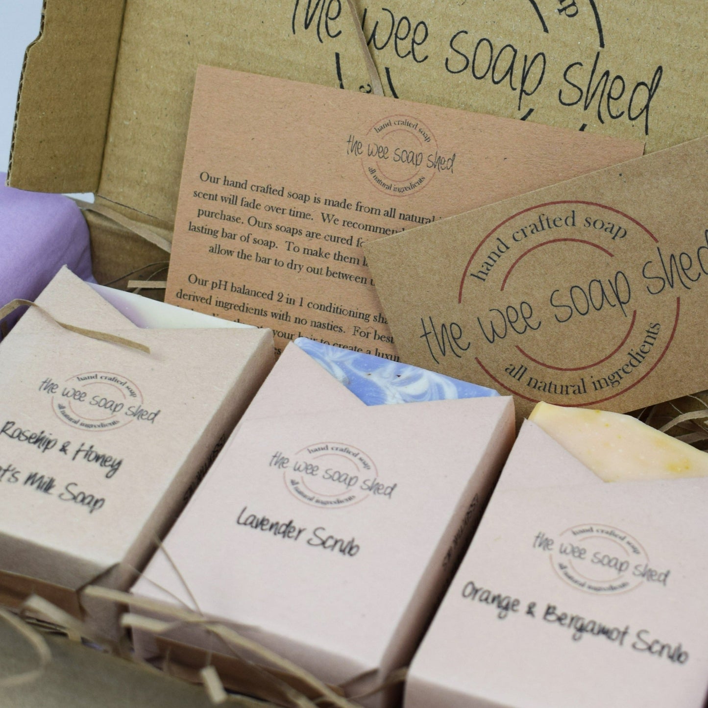 Gift Set with three beautiful bars of handmade natural soap.