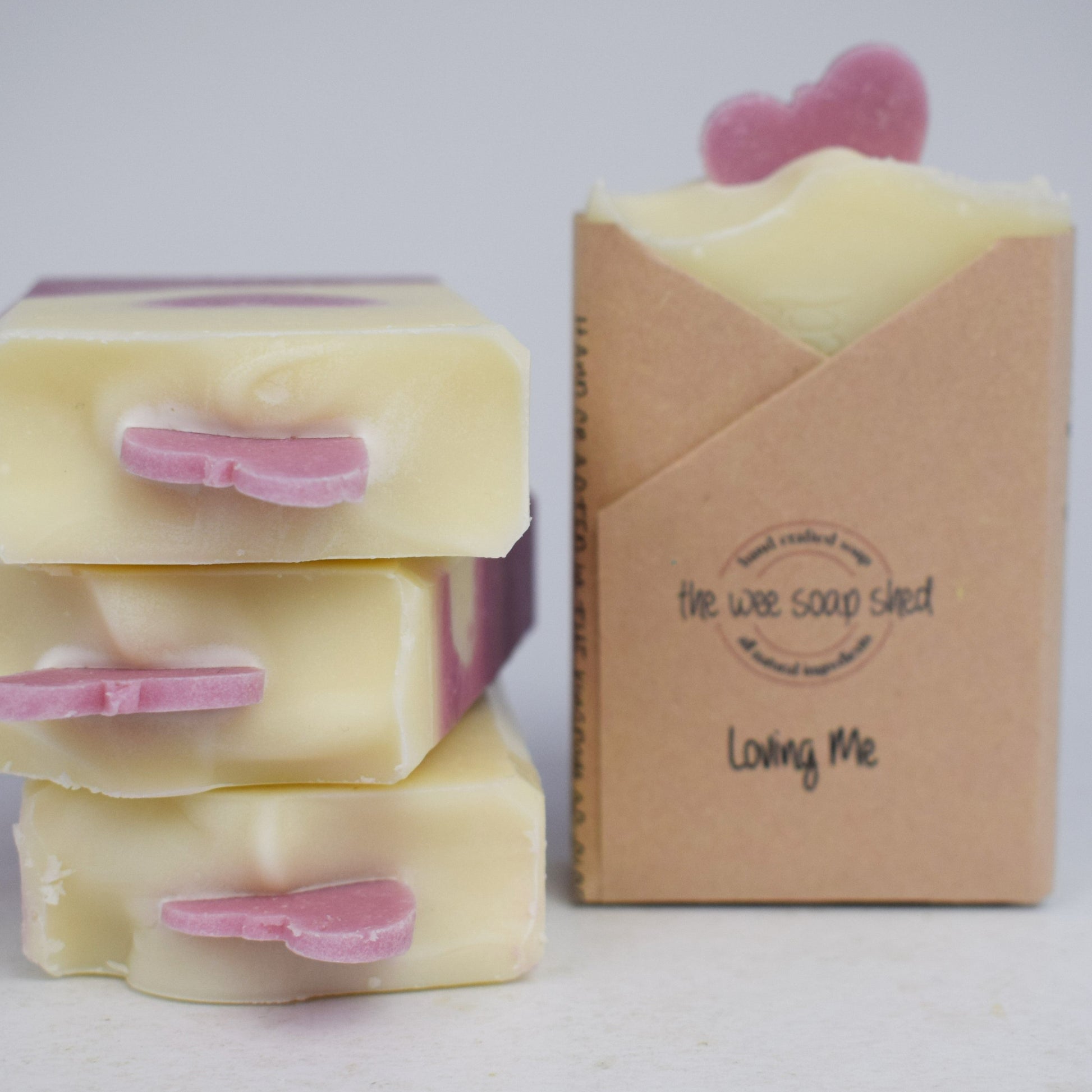 The Wee Soap Shed - Loving Me.  Our special edition Valentine soap scented with bergamot & pink grapefruit essential oils.