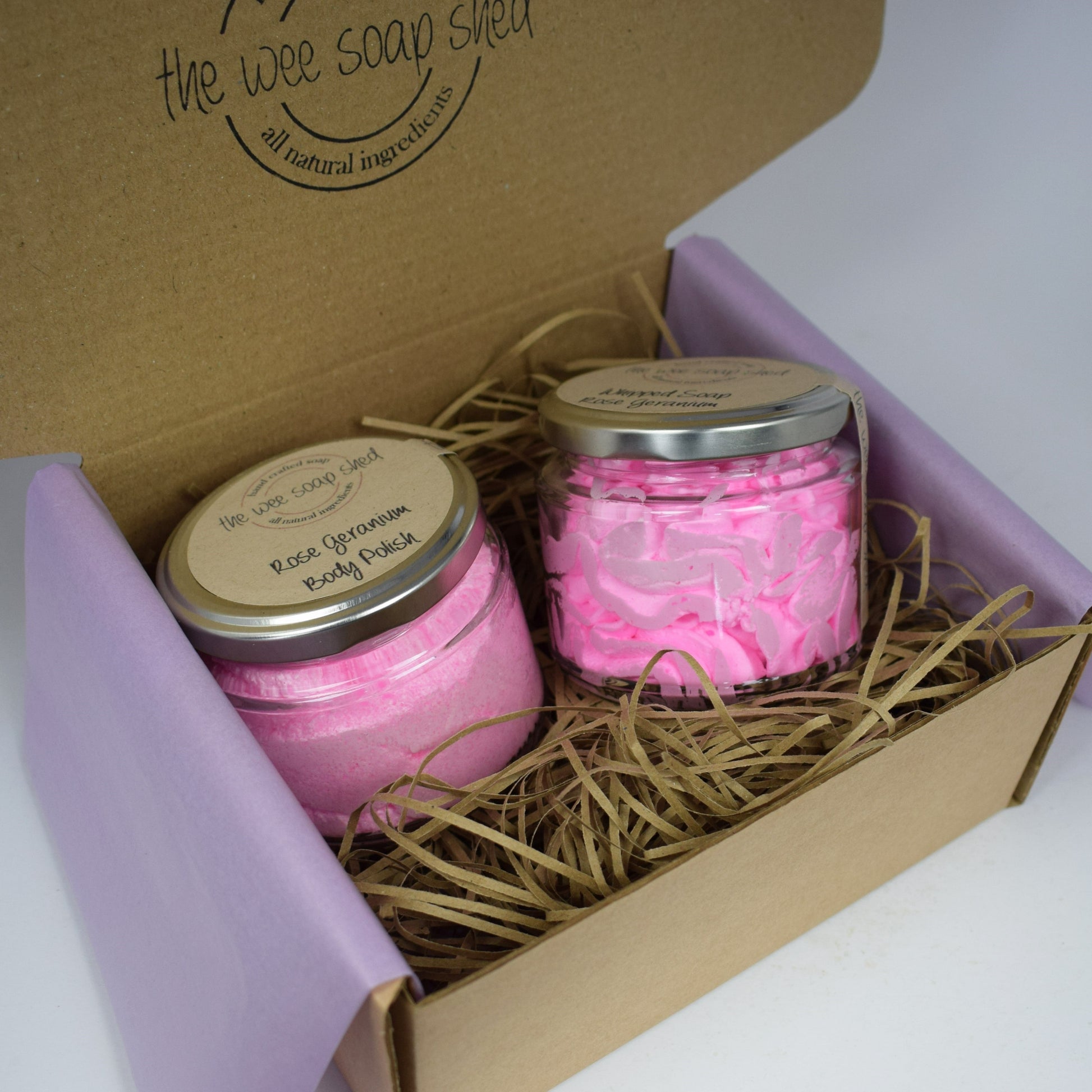 Rose Geranium Body Polish & Whipped Soap Gift Set Duo