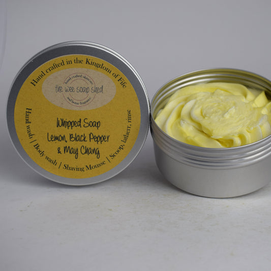 The Wee Soap Shed Lemon, Black Pepper & May Chang Whipped Soap